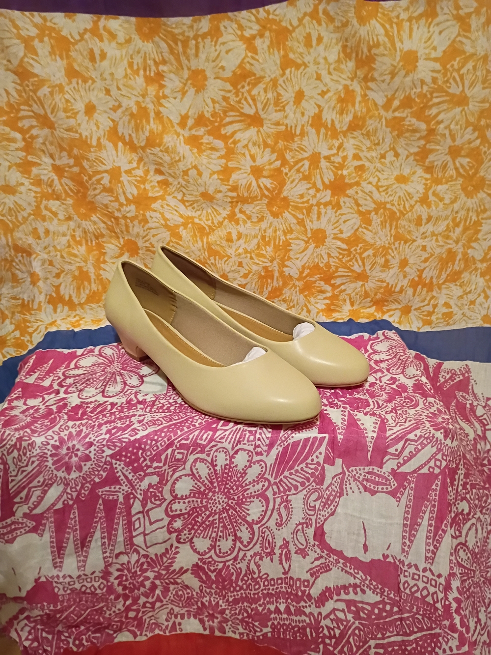 Comfortview Beige Synthetic/Leather Round Toe Pump Slip-On Women’s 12 WW New